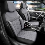 Otom Yeni Carbon Design 3d Dokulu Kumaş Tam Set - Füme Oto Koltuk Kılıfı
