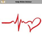 Otomarketin 15 cm Kalp Ritim Oto Sticker
