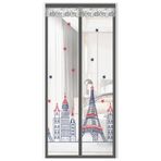 Otomatik Mühür Snaps ile Manyetik Ekran Kapı Anti Sivrisinek Mesh Gri Kale Tasarım Taze Hava Tutmak 37.4X78.7 "