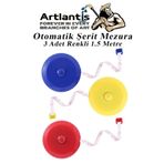 Otomatik Şerit Mezura 1.5 Metre 3 Renk 1 Adet Yuvarlak Cep Mezurası 150 Cm Mezro Terzi Metresi Vücut Ölçüm Metresi