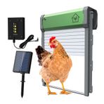 Otomatik Tavuk Kümesi Kapısı Zamanlayıcı/Işık Sensörü/Uzaktan Kumanda/Manuel Modlu Güneş Enerjili Tavuk Kapısı Alüminyum Alaşımlı 4 Modlu Sıkışma Önleyici Tasarımlı Otomatik Tavuk Kapısı