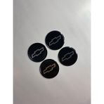 Otomor Aksesuar Chevrolet Jant Logo Yapıştırma Etiket Amblem Siyah 4 Adet 60MM - Siyah - Gümüş