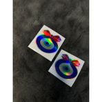 Otomor Aksesuar Nazar Boncuğu Büyük Boy Hologram Etiket Sticker 2'li 16CM Tır Kamyon Dolmuş Araba - Renkli