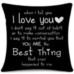 OTOSTAR İki Taraflı Baskı Kırlent Kılıfı 50 x 60 cm When I Tell You I Love You Doğum Günü Hediyeleri Kız Arkadaş, Koca için Kare Yastık Kılıfı Romantik Sevgililer Günü Dekoratif (Siyah)