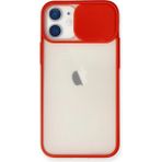 OtoTech Mey Ithalat® iPhone 11 Kılıf Palm Buzlu Kamera Sürgülü Silikon - Kırmızı - Çok Renkli