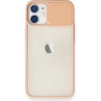 OtoTech Mey Ithalat® iPhone 11 Kılıf Palm Buzlu Kamera Sürgülü Silikon - Pembe - Çok Renkli