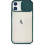OtoTech Mey Ithalat® iPhone 11 Kılıf Palm Buzlu Kamera Sürgülü Silikon - Yeşil - Çok Renkli