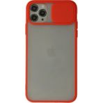 OtoTech Mey Ithalat® iPhone 11 Pro Kılıf Palm Buzlu Kamera Sürgülü Silikon - Kırmızı - Çok Renkli