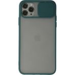 OtoTech Mey Ithalat® iPhone 11 Pro Kılıf Palm Buzlu Kamera Sürgülü Silikon - Yeşil - Çok Renkli