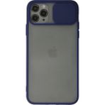 OtoTech Mey Ithalat® iPhone 11 Pro Max Kılıf Palm Buzlu Kamera Sürgülü Silikon - Lacivert - Çok Renkli