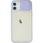 OtoTech Mey Ithalat® iPhone 12 Kılıf Palm Buzlu Kamera Sürgülü Silikon - Lila - Çok Renkli