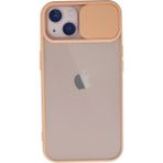 OtoTech Mey Ithalat® iPhone 13 Kılıf Palm Buzlu Kamera Sürgülü Silikon - Pembe - Çok Renkli