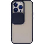 OtoTech Mey Ithalat® iPhone 13 Pro Kılıf Palm Buzlu Kamera Sürgülü Silikon - Lacivert - Çok Renkli