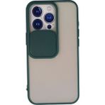 OtoTech Mey Ithalat® iPhone 13 Pro Kılıf Palm Buzlu Kamera Sürgülü Silikon - Yeşil - Çok Renkli