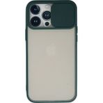 OtoTech Mey Ithalat® iPhone 13 Pro Max Kılıf Palm Buzlu Kamera Sürgülü Silikon - Yeşil - Çok Renkli