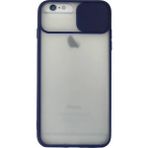 OtoTech Mey Ithalat® iPhone 6 Plus Kılıf Palm Buzlu Kamera Sürgülü Silikon - Lacivert - Çok Renkli