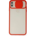 OtoTech Mey Ithalat® iPhone x Kılıf Palm Buzlu Kamera Sürgülü Silikon - Kırmızı - Çok Renkli