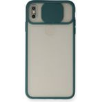 OtoTech Mey Ithalat® iPhone x Kılıf Palm Buzlu Kamera Sürgülü Silikon - Yeşil - Çok Renkli