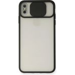 OtoTech Mey Ithalat® iPhone Xs Max Kılıf Palm Buzlu Kamera Sürgülü Silikon - Siyah - Çok Renkli