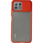 OtoTech Mey Ithalat® Mi 11 Lite Kılıf Palm Buzlu Kamera Sürgülü Silikon - Kırmızı - Çok Renkli