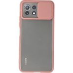 OtoTech Mey Ithalat® Mi 11 Lite Kılıf Palm Buzlu Kamera Sürgülü Silikon - Pembe - Çok Renkli