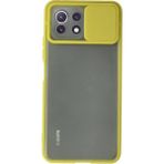 OtoTech Mey Ithalat® Mi 11 Lite Kılıf Palm Buzlu Kamera Sürgülü Silikon - Sarı - Çok Renkli