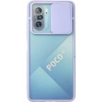OtoTech Mey Ithalat® Poco F3 Kılıf Palm Buzlu Kamera Sürgülü Silikon - Lila - Çok Renkli