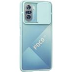 OtoTech Mey Ithalat® Poco F3 Kılıf Palm Buzlu Kamera Sürgülü Silikon - Turkuaz - Çok Renkli