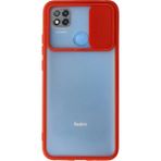 OtoTech Mey Ithalat® Redmi 9c Kılıf Palm Buzlu Kamera Sürgülü Silikon - Kırmızı - Çok Renkli