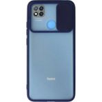 OtoTech Mey Ithalat® Redmi 9c Kılıf Palm Buzlu Kamera Sürgülü Silikon - Lacivert - Çok Renkli
