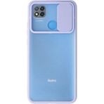 OtoTech Mey Ithalat® Redmi 9c Kılıf Palm Buzlu Kamera Sürgülü Silikon - Lila - Çok Renkli