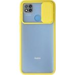 OtoTech Mey Ithalat® Redmi 9c Kılıf Palm Buzlu Kamera Sürgülü Silikon - Sarı - Çok Renkli