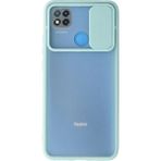 OtoTech Mey Ithalat® Redmi 9c Kılıf Palm Buzlu Kamera Sürgülü Silikon - Turkuaz - Çok Renkli