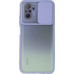OtoTech Mey Ithalat® Redmi Note 10 Kılıf Palm Buzlu Kamera Sürgülü Silikon - Lila - Çok Renkli