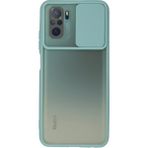 OtoTech Mey Ithalat® Redmi Note 10 Kılıf Palm Buzlu Kamera Sürgülü Silikon - Turkuaz - Çok Renkli