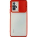 OtoTech Mey Ithalat® Redmi Note 10 Pro Kılıf Palm Buzlu Kamera Sürgülü Silikon - Kırmızı - Çok Renkli