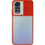 OtoTech Mey Ithalat® Redmi Note 11 Kılıf Palm Buzlu Kamera Sürgülü Silikon - Kırmızı - Çok Renkli