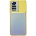 OtoTech Mey Ithalat® Redmi Note 11 Kılıf Palm Buzlu Kamera Sürgülü Silikon - Sarı - Çok Renkli