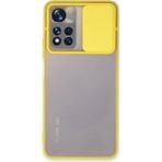 OtoTech Mey Ithalat® Redmi Note 11 Pro Plus 5g Kılıf Palm Buzlu Kamera Sürgülü Silikon - Sarı - Çok Renkli