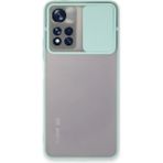 OtoTech Mey Ithalat® Redmi Note 11 Pro Plus 5g Kılıf Palm Buzlu Kamera Sürgülü Silikon - Turkuaz - Çok Renkli
