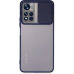 OtoTech Mey Ithalat® Redmi Note 11T Kılıf Palm Buzlu Kamera Sürgülü Silikon - Lacivert - Çok Renkli