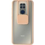 OtoTech Mey Ithalat® Redmi Note 9 Kılıf Palm Buzlu Kamera Sürgülü Silikon - Pembe - Çok Renkli