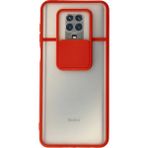OtoTech Mey Ithalat® Redmi Note 9 Pro Kılıf Palm Buzlu Kamera Sürgülü Silikon - Kırmızı - Çok Renkli