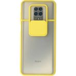 OtoTech Mey Ithalat® Redmi Note 9 Pro Kılıf Palm Buzlu Kamera Sürgülü Silikon - Sarı - Çok Renkli