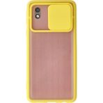 OtoTech Mey Ithalat® Samsung Galaxy A01 Core Kılıf Palm Buzlu Kamera Sürgülü Silikon - Sarı - Çok Renkli