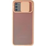 OtoTech Mey Ithalat® Samsung Galaxy A02S Kılıf Palm Buzlu Kamera Sürgülü Silikon - Pembe - Çok Renkli