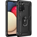 OtoTech Mey Ithalat® Samsung Galaxy A02S Kılıf Sofya Yüzüklü Silikon Kapak - Siyah - Çok Renkli