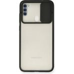 OtoTech Mey Ithalat® Samsung Galaxy A11 Kılıf Palm Buzlu Kamera Sürgülü Silikon - Siyah - Çok Renkli
