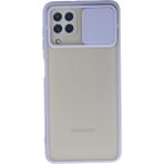 OtoTech Mey Ithalat® Samsung Galaxy A22 Kılıf Palm Buzlu Kamera Sürgülü Silikon - Lila - Çok Renkli