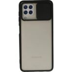 OtoTech Mey Ithalat® Samsung Galaxy A22 Kılıf Palm Buzlu Kamera Sürgülü Silikon - Siyah - Çok Renkli